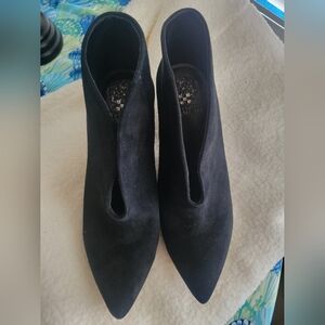 Vince Camuto Black Suede Pointed Toe Ankle Booties